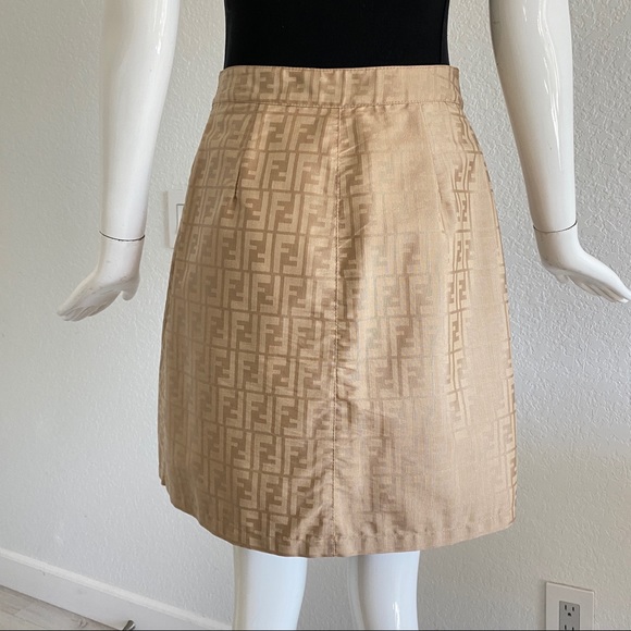 fendi zucca reversible leather wrap skirt - Picture 3 of 10